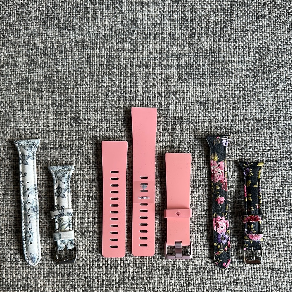 Fitbit Smartwatch Bands - Pink, Black Floral, White Marble
